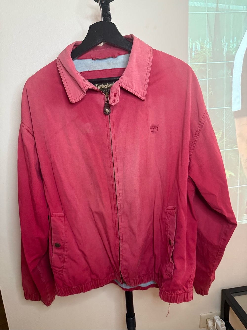 Timberland Men's Pink-Red Lightweight Zip Jacket